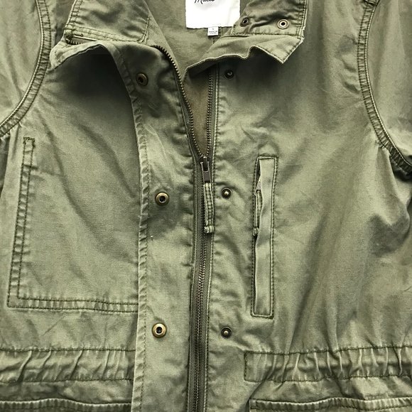 MADEWELL Jacket Anorak Pockets Cotton Safari Shacket Women S Green NEW - Picture 3 of 9